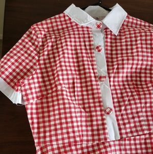 XL Red and White Gingham Dress